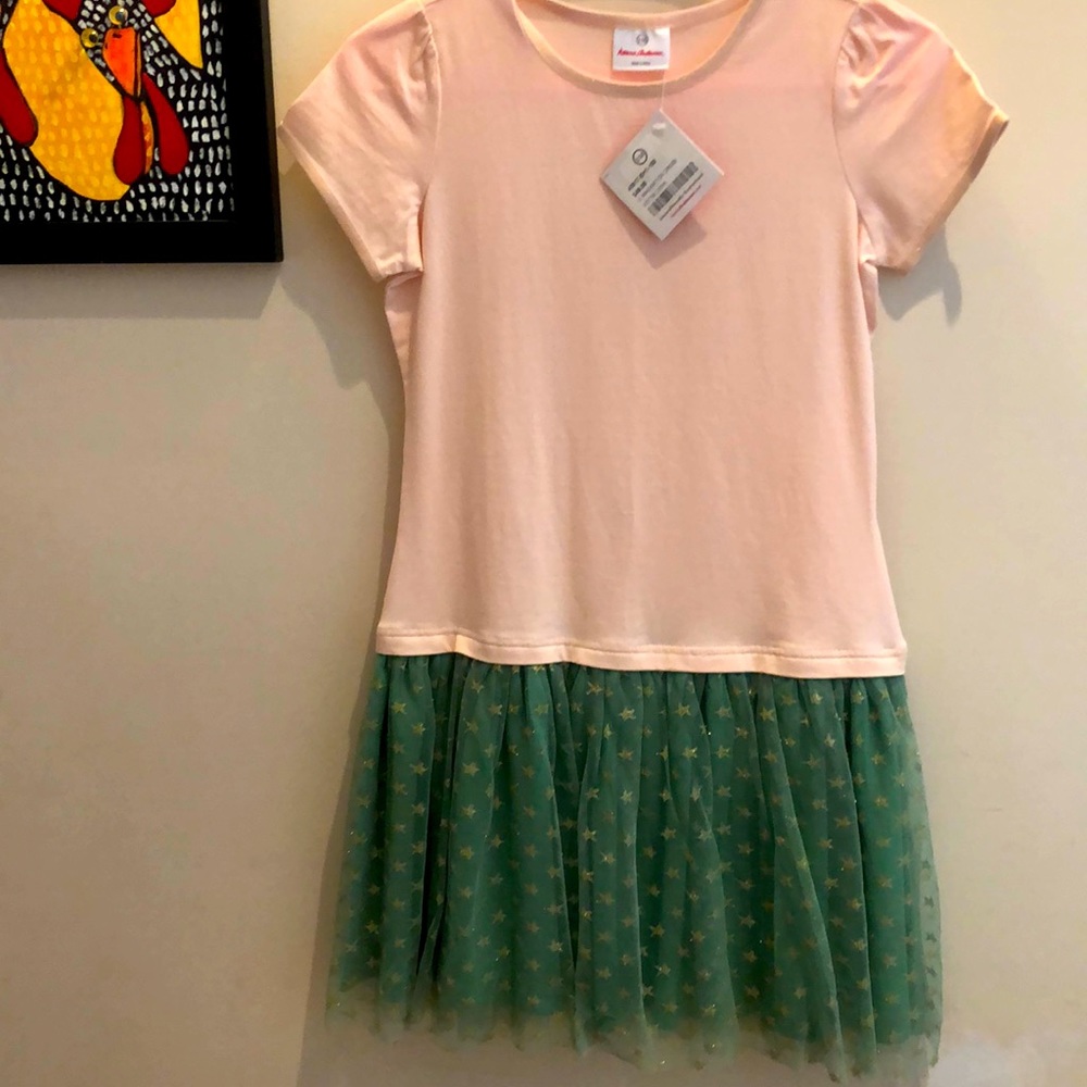Hanna Anderson Pink with green star dress